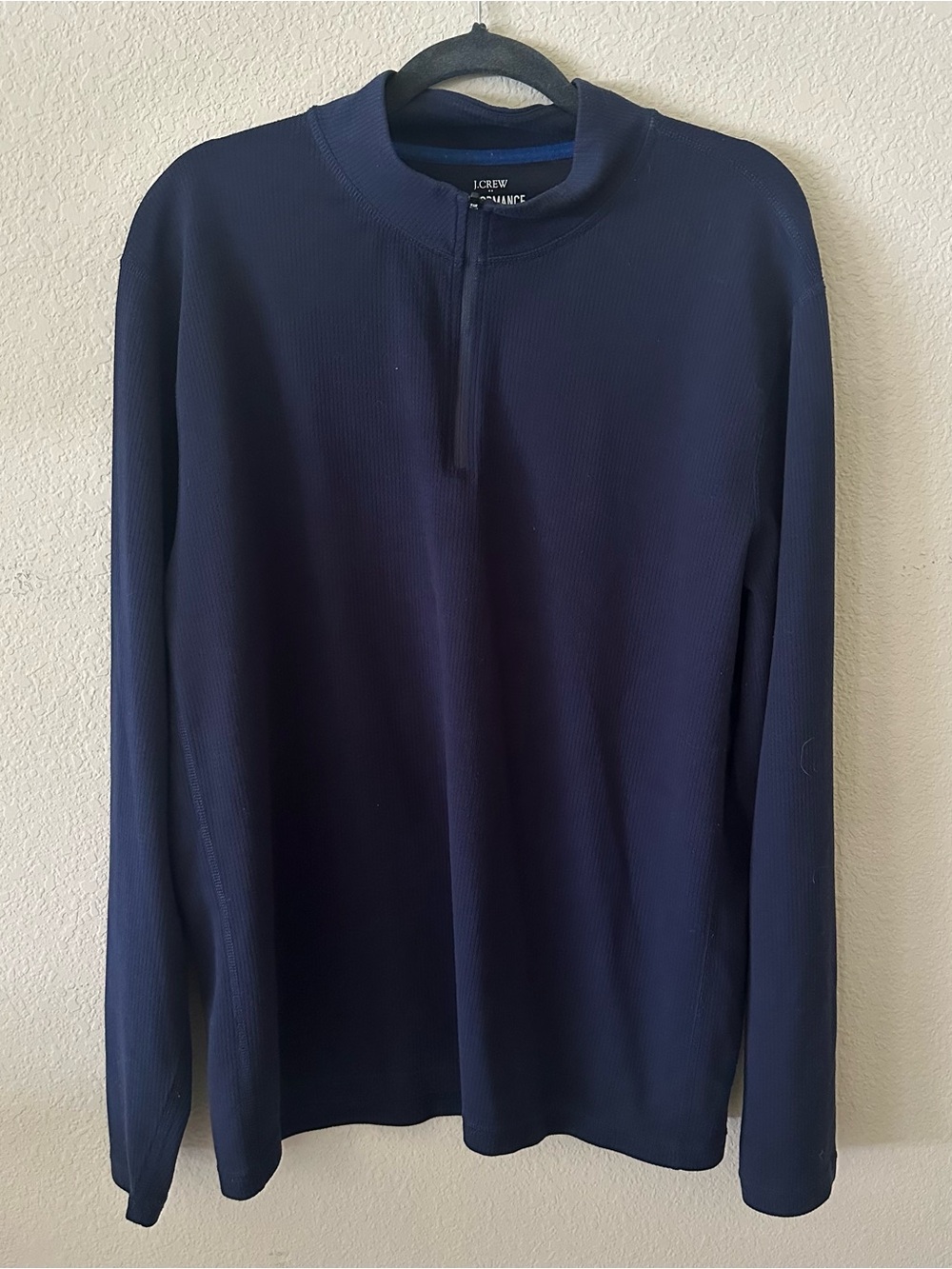 J.Crew Men’s Navy Half-Zip Ribbed Long Sleeve Top size XXL